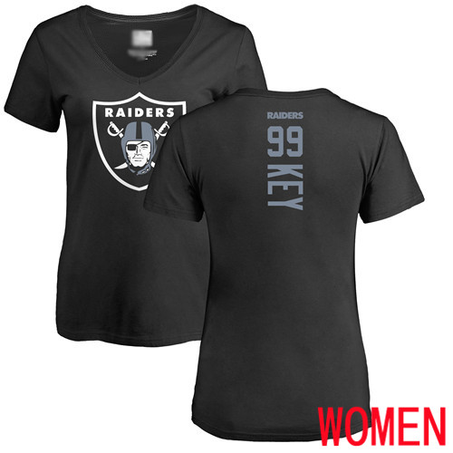 Oakland Raiders Black Women Arden Key Backer NFL Football #99 T Shirt